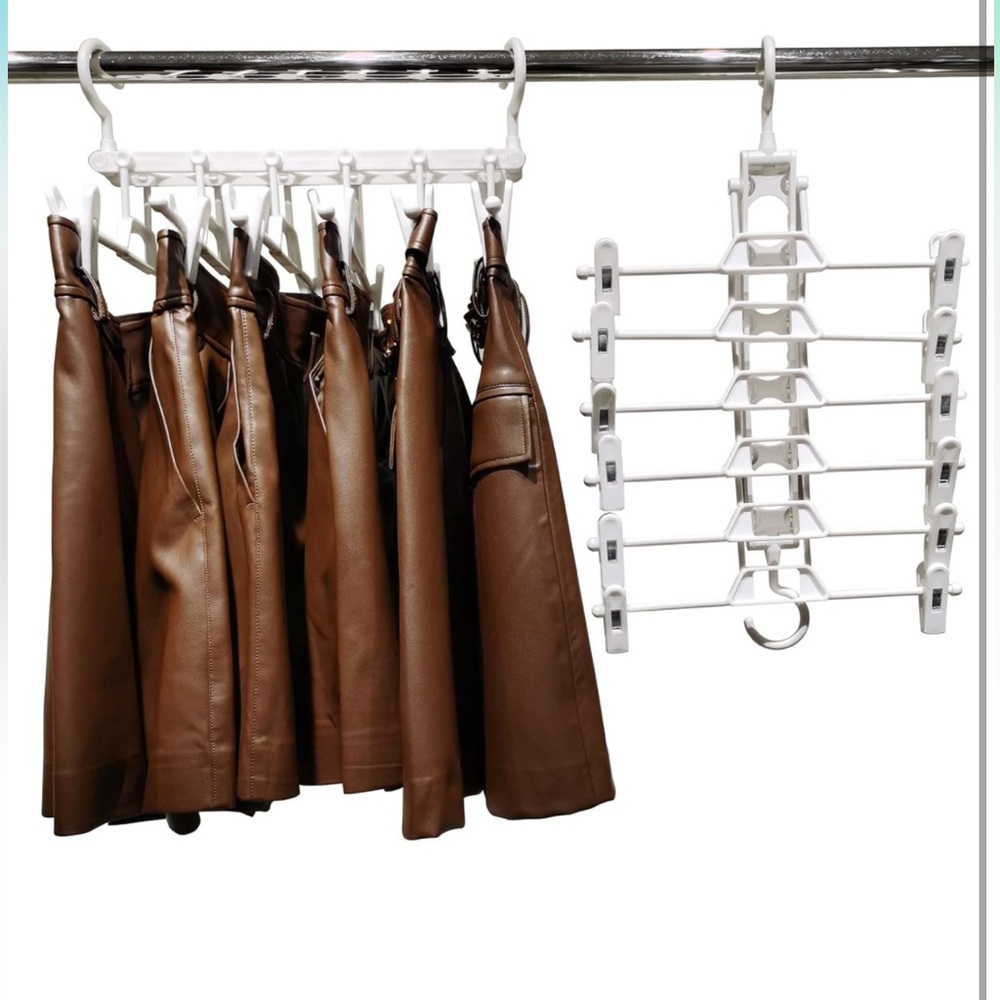 Plastic Pant Cloth Hangers with Clips (space saver)
